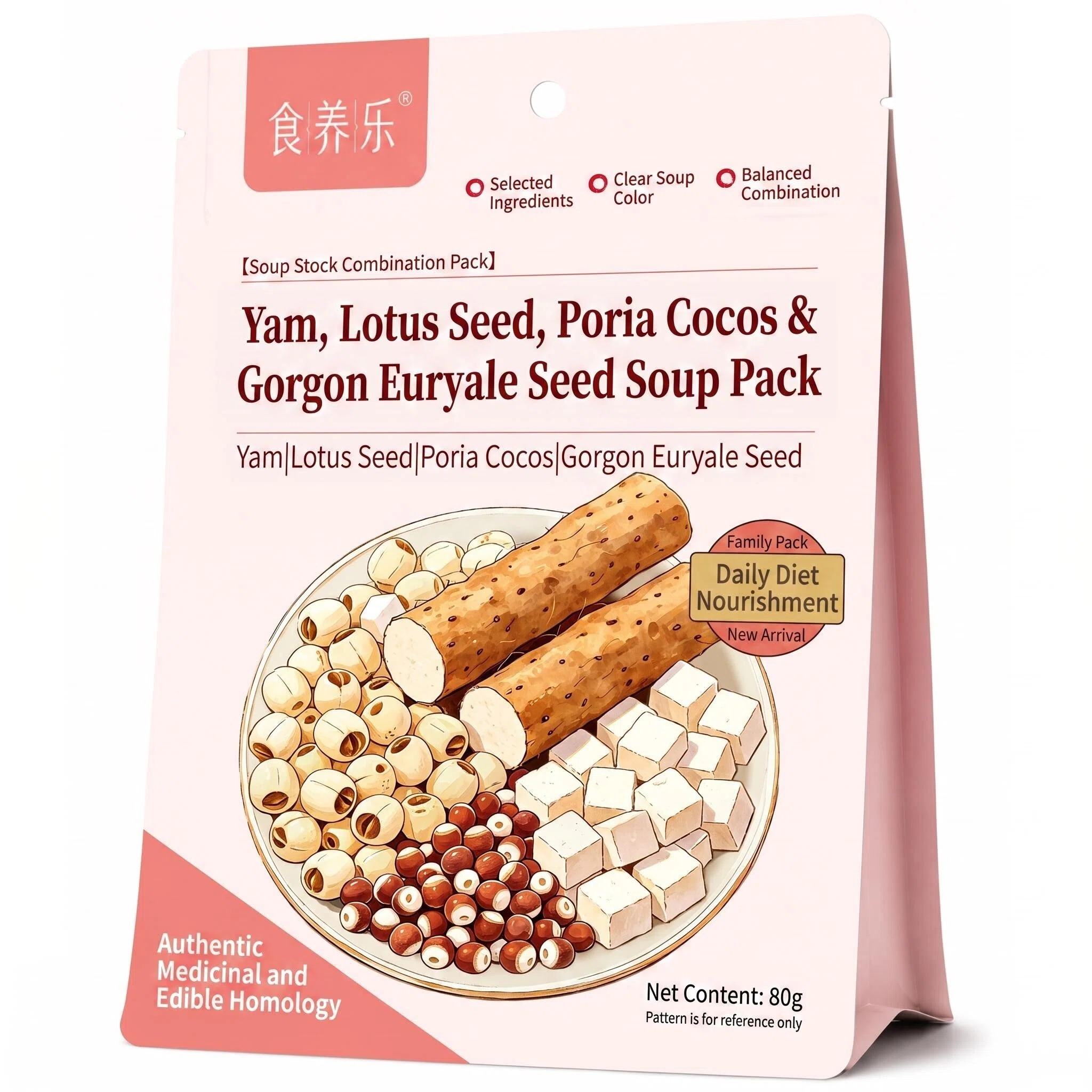 Yam Lotus Seed Poria Cocos Gorgon Euryale Seed Spleen Nourishing Digestion Supporting Qi Boosting Balanced Gut Gentle Herbal Soup Base