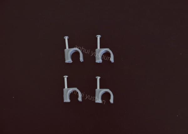 16mm 6mm Circle Plastic Cable Clips Grey Color
