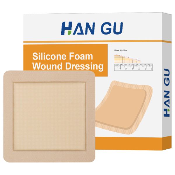 Self Adhesive Silicone Foam Dressing With Border Wound Bandage Pad 12.5x12.5cm