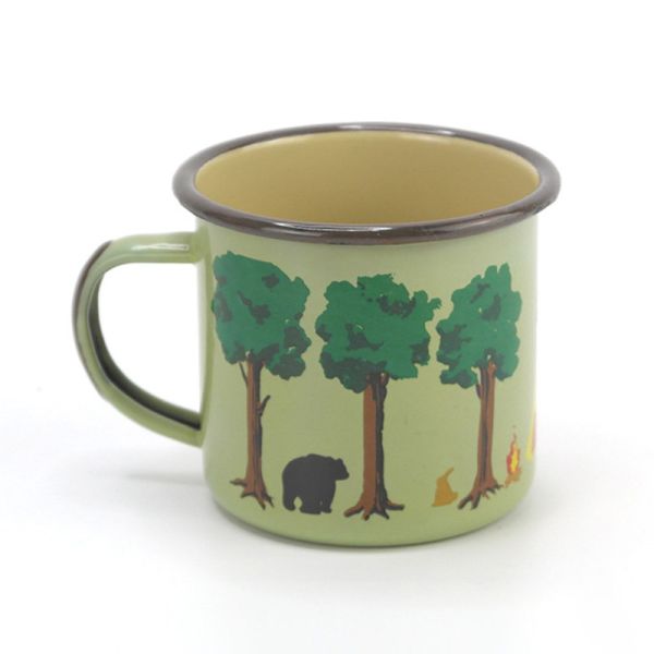 Enamel Coating Double Coating 0.5mm Thickness 16oz Travel Mug with Handle Custom