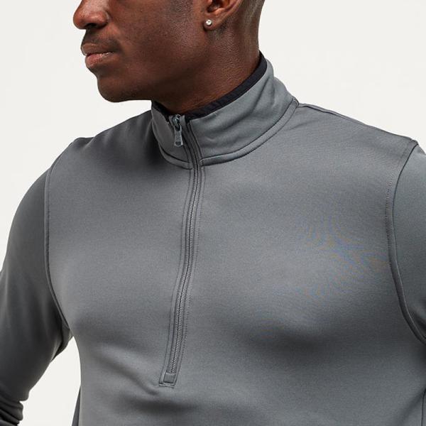 Customize Logo Lightweight 100% Polyester Long Sleeve Half Zip Design T Shirts Men Sportswear