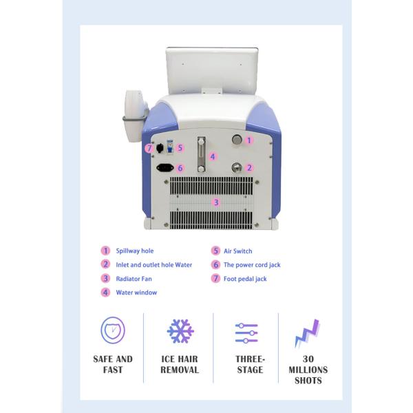Диодная лазерная удаление волос 800 Вт 755 нм 1064 нм 808 нм трио лазерная машина