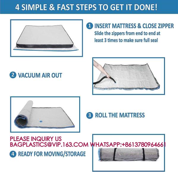 Mattress Vacuum Bag Zip Compression Storage Moving Returns Bag Vacuum Seal Mattress Bag