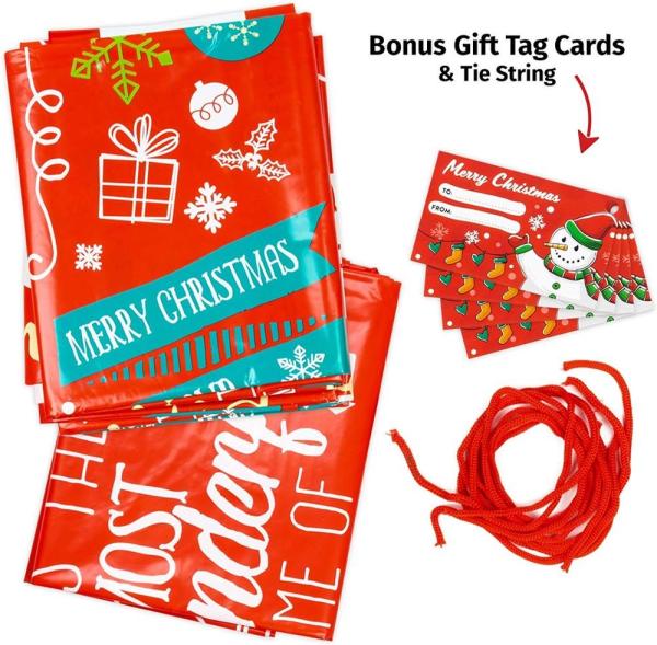 Large Colorful Plastic Gift Wrap Bags For Christmas Decoration OEM / ODM Support