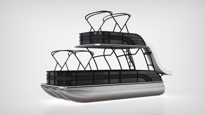 OEM Double Decker Luxury Pontoon Boats For Family And Friends Relax Time