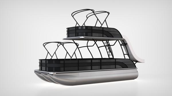 OEM Double Decker Luxury Pontoon Boats For Family And Friends Relax Time