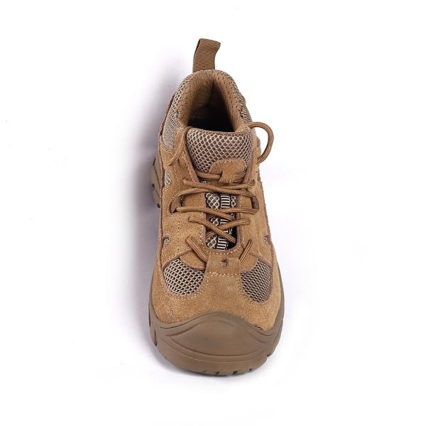 Comfortable Unisex Mesh Microfiber Leather Upper Rubber Material Brown Breathable Safety Shoes