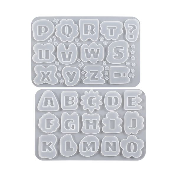 DIY crystal dropper resin letter symbol quicksand pendant silicone mold mirror keychain pendant