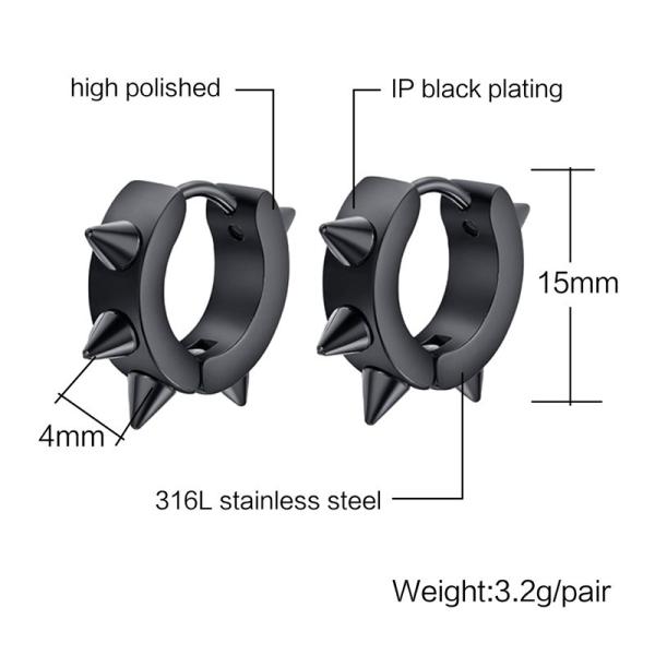 Meaeguet Black Gothic Punk Stud Earrings For Women Men 316L Stainless Steel Rivet Spike Earrings Rock Party Jewelry