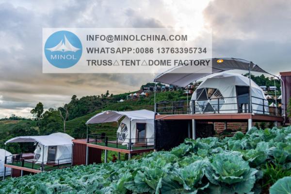 Factory Wholesale Luxury Steel Dome Tent House Igloo Geodesic Domes Camping For 6 M