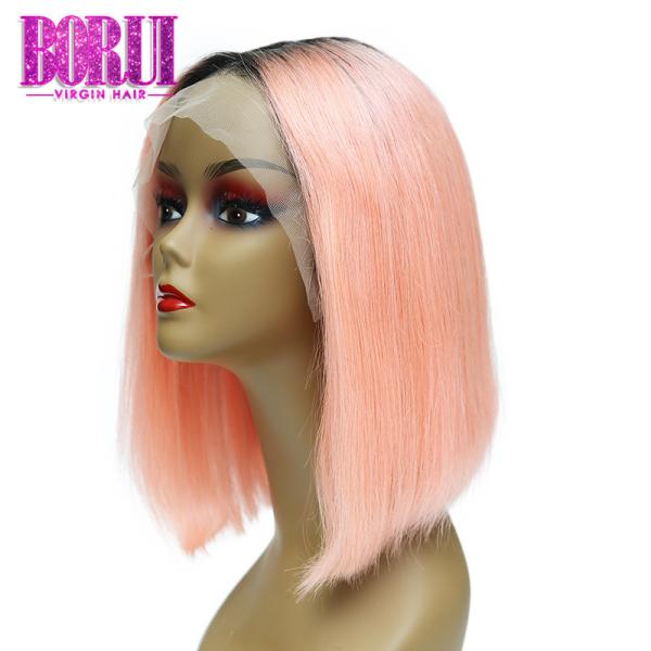 Покрашенный парик 1Б красный Боб с прозрачным, прямым красным бразильянином человеческих волос парика Боб