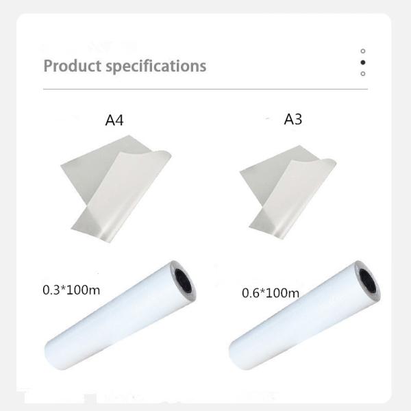 42cm Double Side Matte DTF Hot Peel Film Roll 75mic DTF Printing Film For Garment