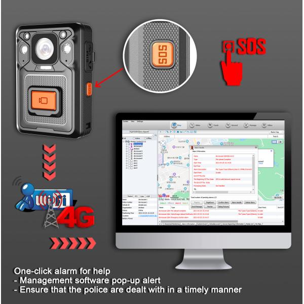 Ночное видение несенное телом камеры видео в реальном времени 4g Onvif Nvr 720p