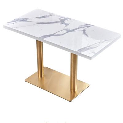 Luxury Rectangular Marble Dining Table And 4 Chairs Bistro Rock Board 40mm