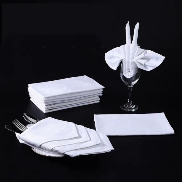 Jacquard Plain Square Solid Color Cloth Table Napkins Personalized Linen Napkins