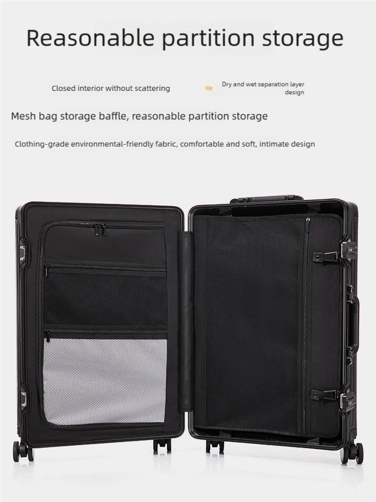 Luxury Aluminum Suitcase Luggage 20in 24in  Business Travel Large Suitcase With Lock