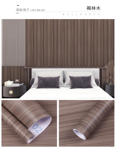 60cm * 5m Roll Size Self Adhesive Wood Grain Wallpaper Embossed Surface for Kitchen Cabinets