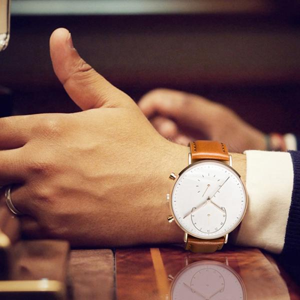 316l Stainless Steel Quartz Wrist Watch , 36mm Wristwatch With Vibrating Alarm