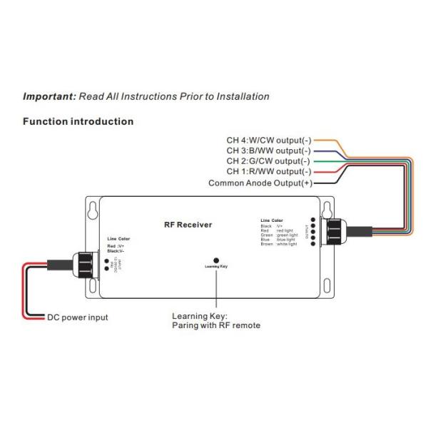 12 - 36VDC 4 направляет регулятор СИД, RF RGBW привело светлый регулятор множественное ZonesFunction