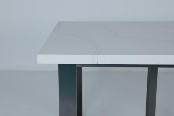 Custom Modern Style Hotel Bar Table with Stone Top and Stainless Steel Base