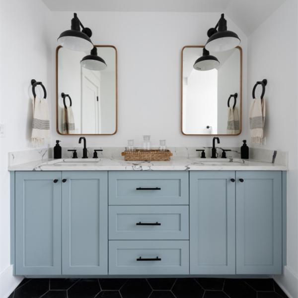 Unique Standing Shaker Style Multi Color Lacquer Bathroom Vanity Set Sanitary