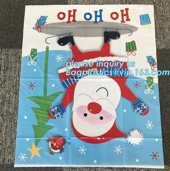 36*48 drawstring christmas plastic giant santa sack for gift,party supplies decoration wholesale santa sacks new trend