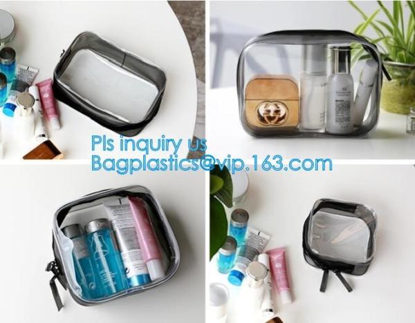 Personalized foldable clutch bag for women geometric pattern pvc makeup cosmetic bag, Makeup Cosmetic Organizer Travel B