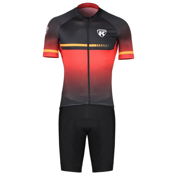 Polyester Mens Short Sleeve Cycling Jersey For Road Bike / Mountain Bike
