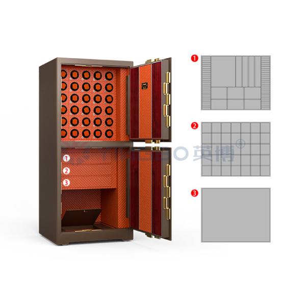 Double Compartment Jewelry Lock Box Fingerprint Lock H1680mm Safe Watch Box