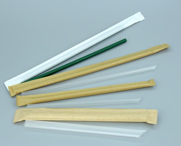 100% Eco Friendly Individually Straws Wrapped Compostable Pla Cold And Hot Drinking