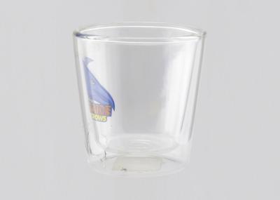 Beer Design Clear Double Wall Coffee Cups Borosilicate Glass With Logo Customized