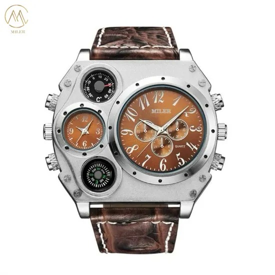 New Design Chinese Men's Quartz Watch with 30 m Waterproof Stylish Leather Strap Wristwatch