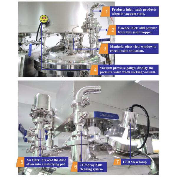 Homogeneous Vacuum Emulsifying Machine Hydraulic Lifting Cosmetic Cream Mixer