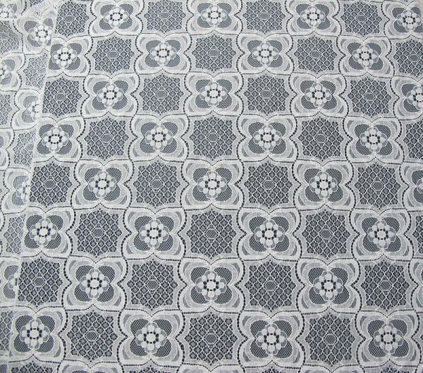 Knitted Tulle Cotton Nylon Lace Fabric Ivory For Pajama Eco-Friendly SYD-0007