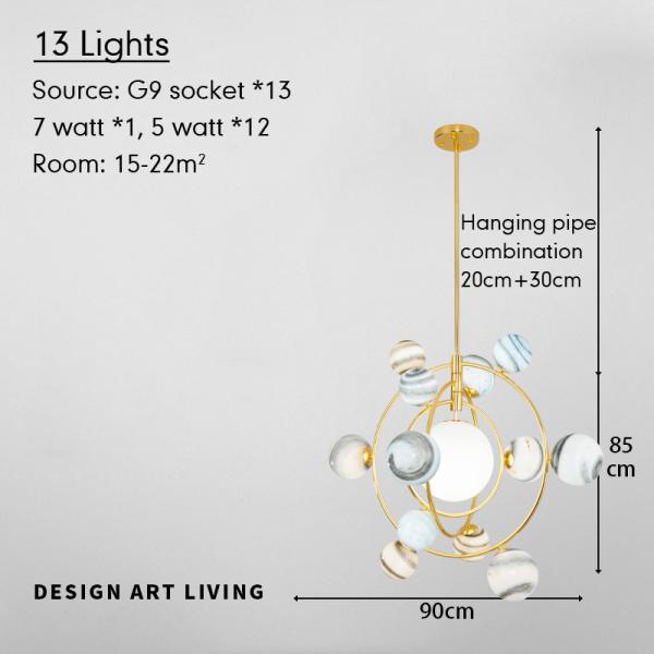 LED glass globe pendant light Wandering Earth planet chandelier(WH-MI-238)
