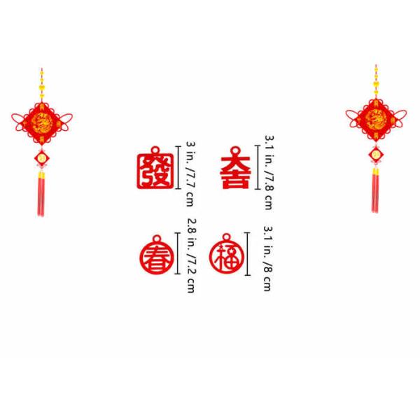 Red Chinese Characters 3mm Thick Felt Hanging Ornaments
