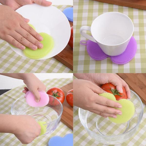 FDA - Approved Silicone Kitchen Brush For Wash Dishes Glasses Vegetables And Fruit