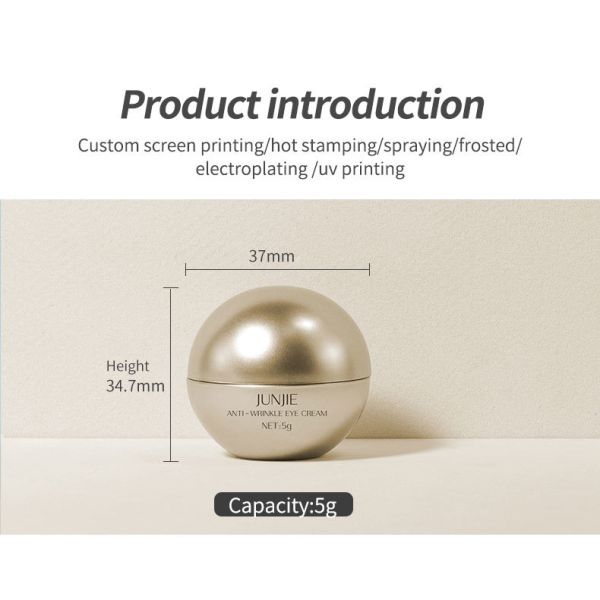 Junjie Skin Care Beauty Packaging for Lip Balm Luxury Scrub Cosmetics Face Ball Cream Container 5G-200G Coffee Ball Shaped Jar