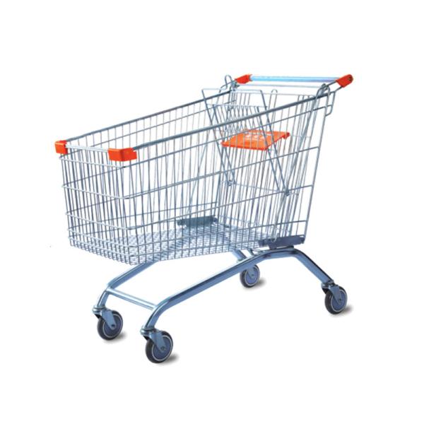 80 LTR Grocery Utility Shopping Trolley Cart 0.96M With Four Wheels Convenience Store