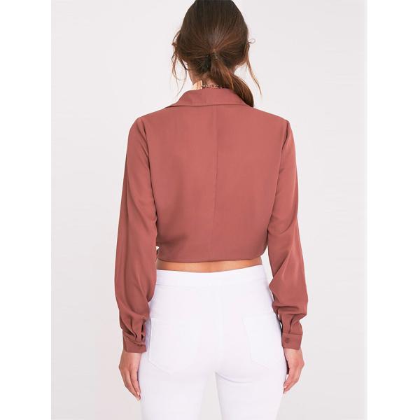 Latest Fashion Ladies Wrap Blouse With Tie
