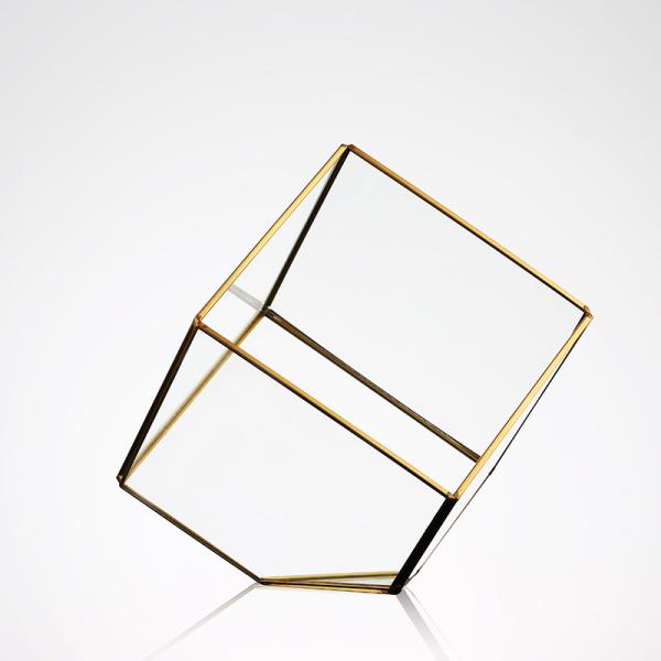 Geometric Cubic Moss Glass Homeware Flower Plant terrarium Planter Seamless Solder