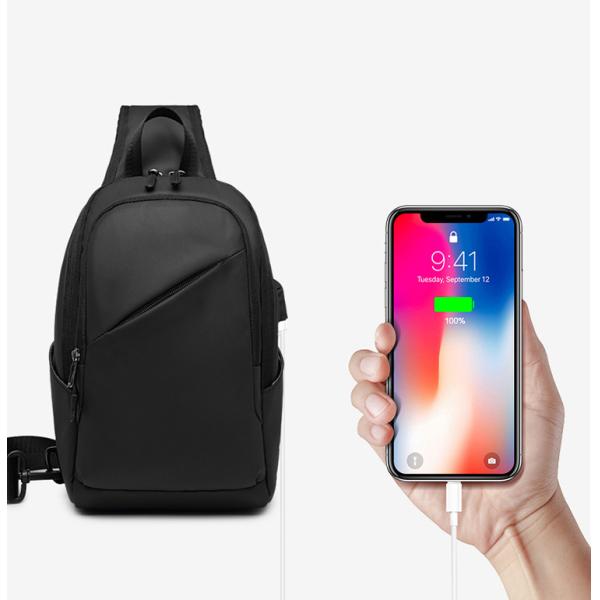 7.9 Inch IPAD USB Charging Shoulder Travel Sling Bag 18*10*30cm