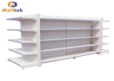Perforated Supermarket Gondola Shelving Single Or Double Sided Gondola Display Rack