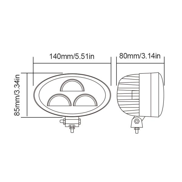 IP67 Forklift Arc Light 30W Fork Truck Lights 10V - 80V For Pedestrian Safety And Forklift Zone