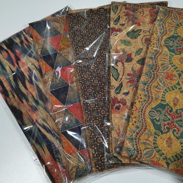Customized Soft Vegan Printed Natural Cork Fabric 1.0mm Thick