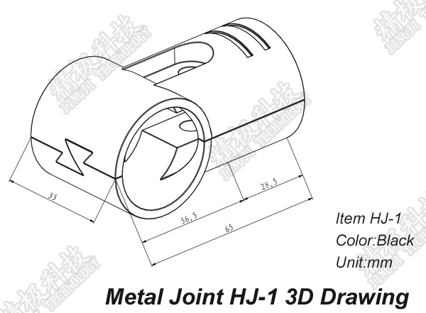 Adjustable Metal Joint For Pipe Rack Thickness 23mm T Type Black Tubing Joint HJ-1