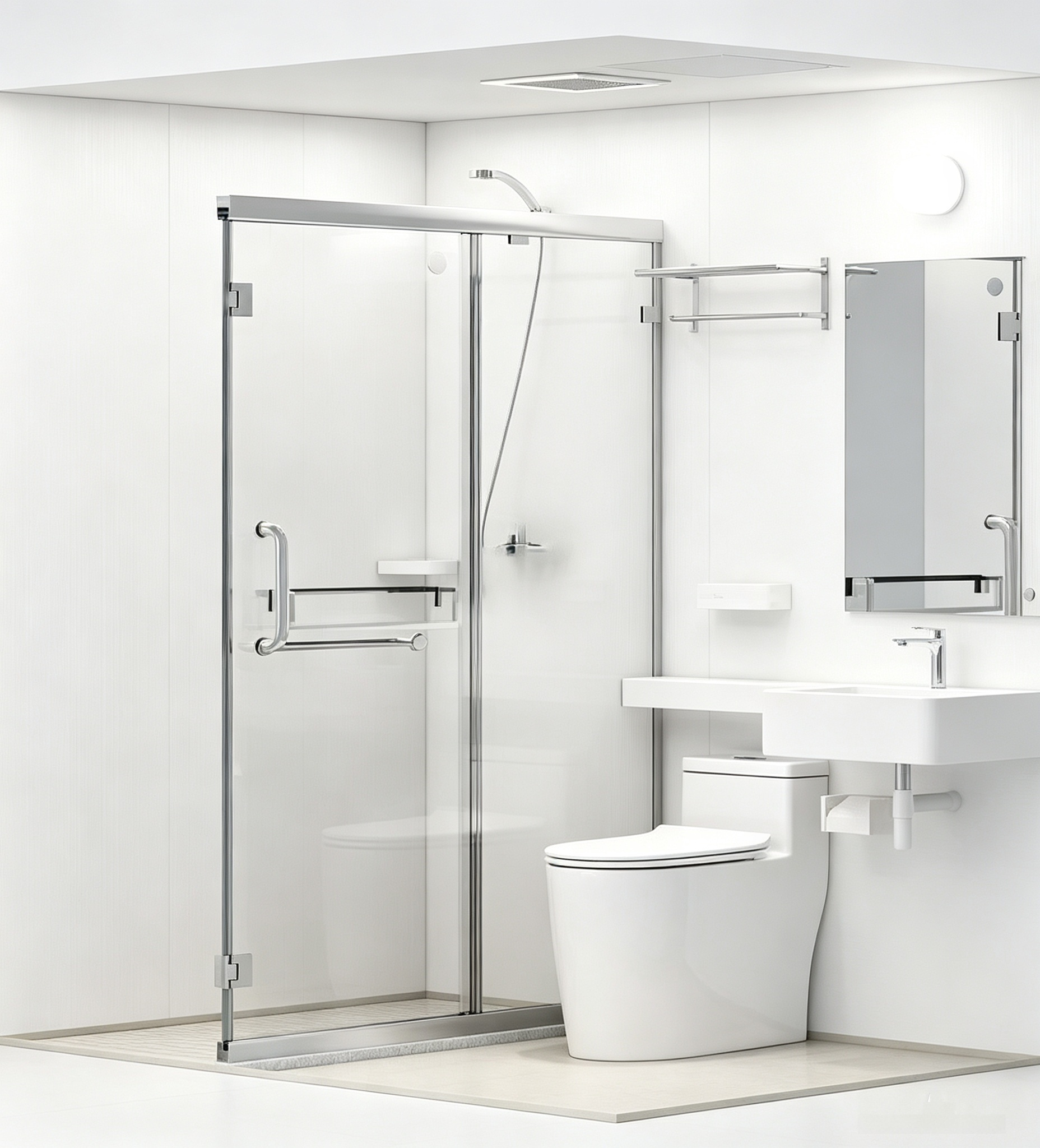 Corrosion Resistant SMC Bathroom Mold Resistant Modular Bathroom Kits Eco Friendly Lightweight