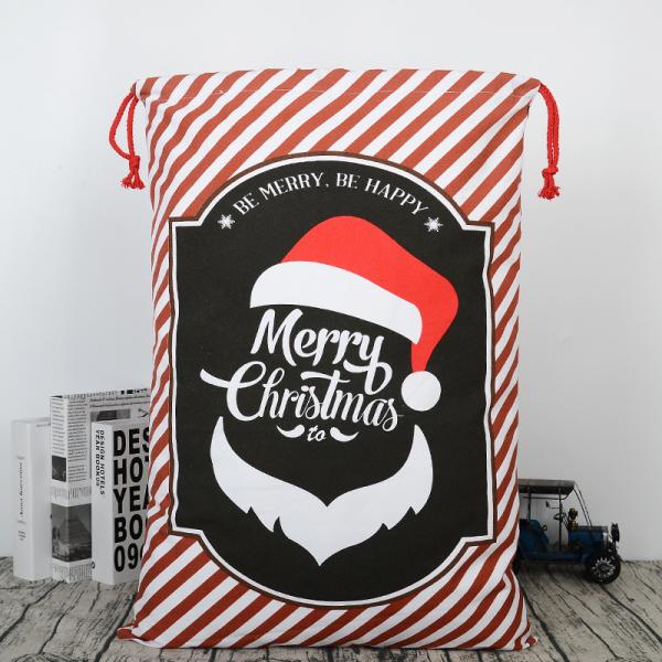 2023 Drawstring 50x70 Soft Kids Red Santa Sack with Rope All Seasons OEM/ODM Accepable