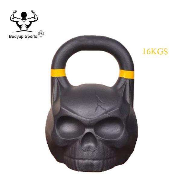 Competition Powder Painting Iron Skull Kettlebell / Power Training Skull Kettlebell