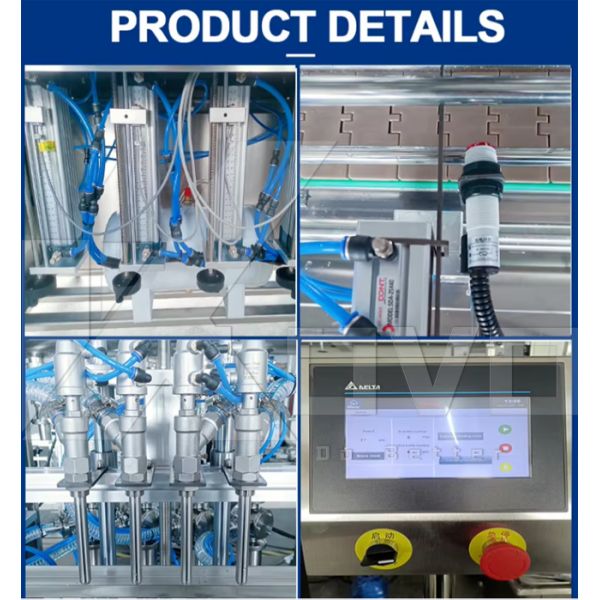 High Speed Electric 4 Head Piston Pump Liquid Detergent Cosmetic Bottle Liquid Filling Machine